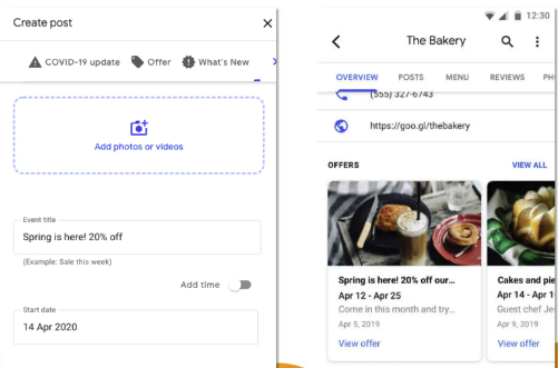 posty na profilu Google